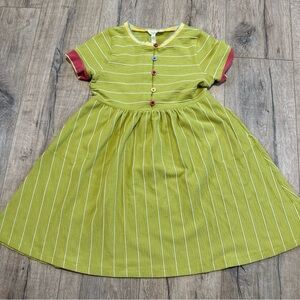 Striped Green and Red Kids Dress